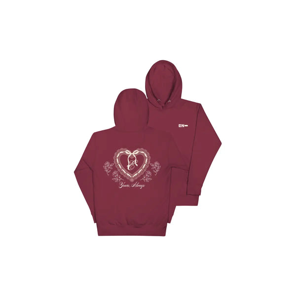 [ENHYPEN] ENHYPEN Lace Heart Hoodie (Maroon)
