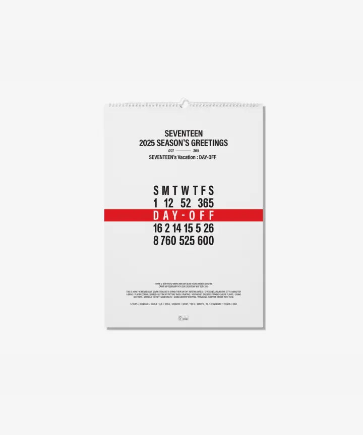 [SEVENTEEN] SEVENTEEN 2025 WALL CALENDAR