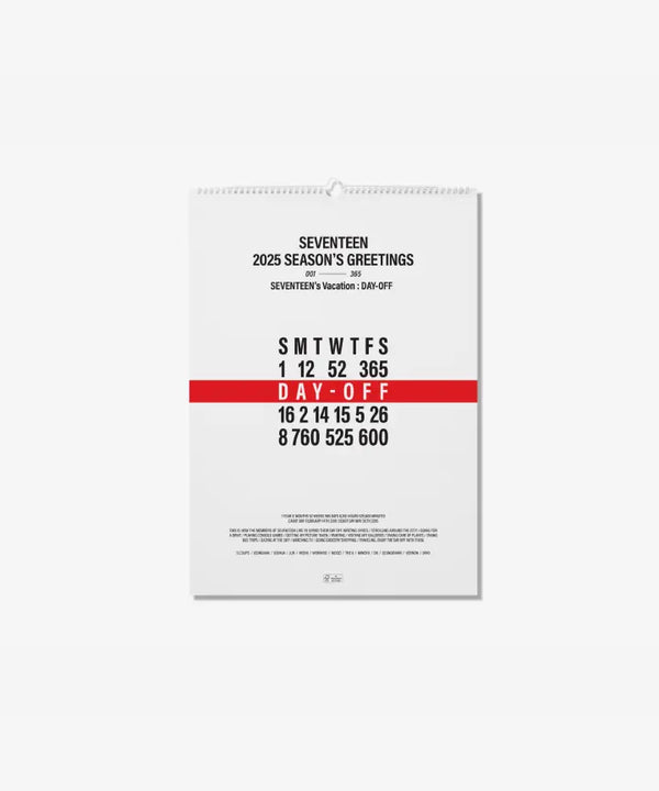 [SEVENTEEN] SEVENTEEN 2025 WALL CALENDAR