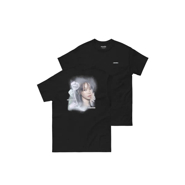 [LE SSERAFIM] [KIM CHAEWON] Flower Portrait S/S Tee (Black)
