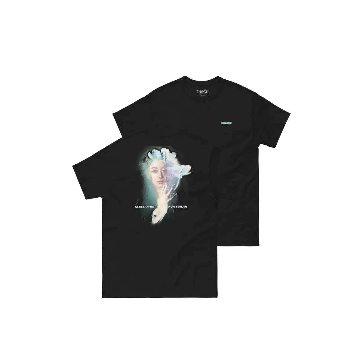 [LE SSERAFIM] [HUH YUNJIN] Flower Portrait S/S Tee (Black)