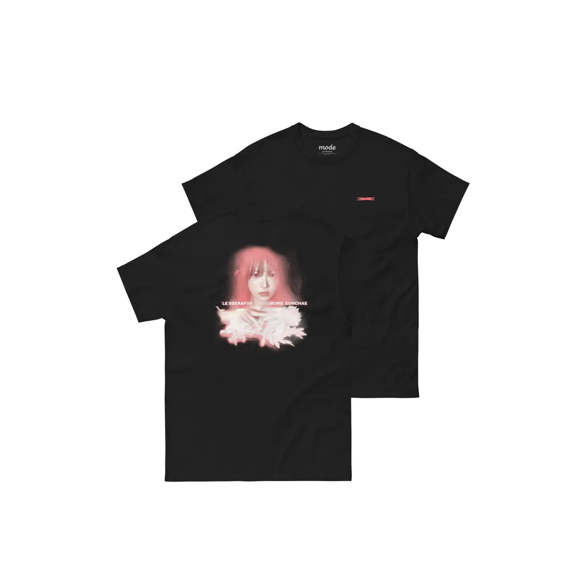 [LE SSERAFIM] [HONG EUNCHAE] Flower Portrait S/S Tee (Black)
