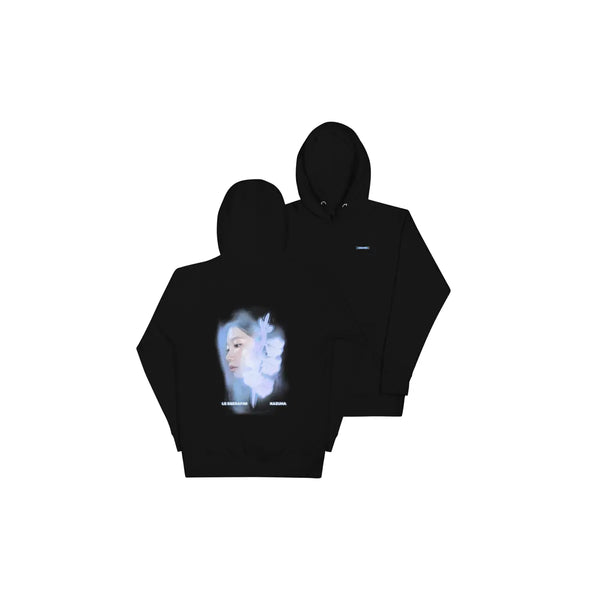 [LE SSERAFIM] [KAZUHA] Flower Portrait Hoodie (Black)