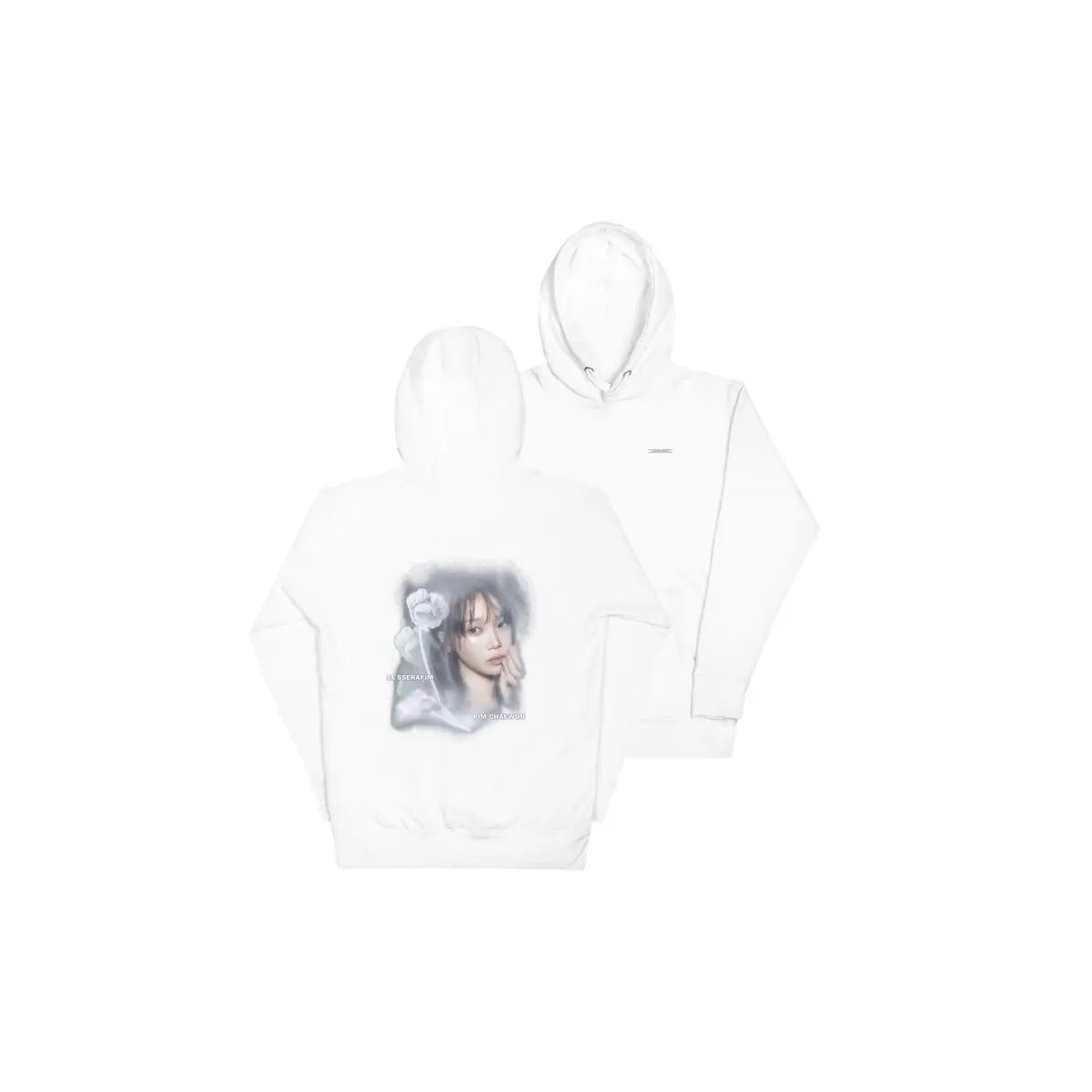 [LE SSERAFIM] [KIM CHAEWON] Flower Portrait Hoodie (White)