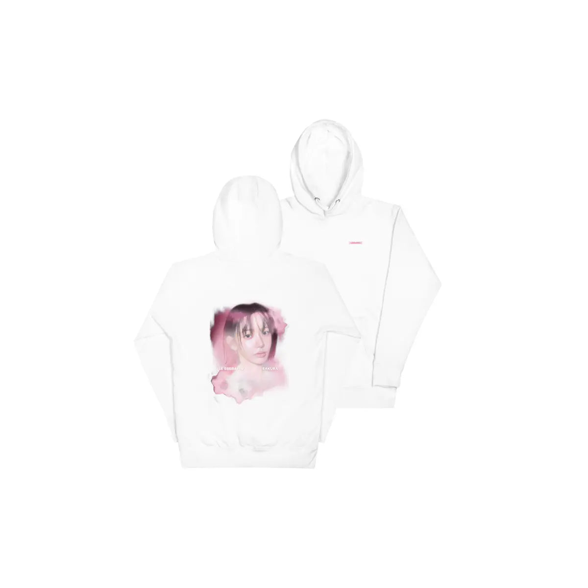 [LE SSERAFIM] [SAKURA] Flower Portrait Hoodie (White)