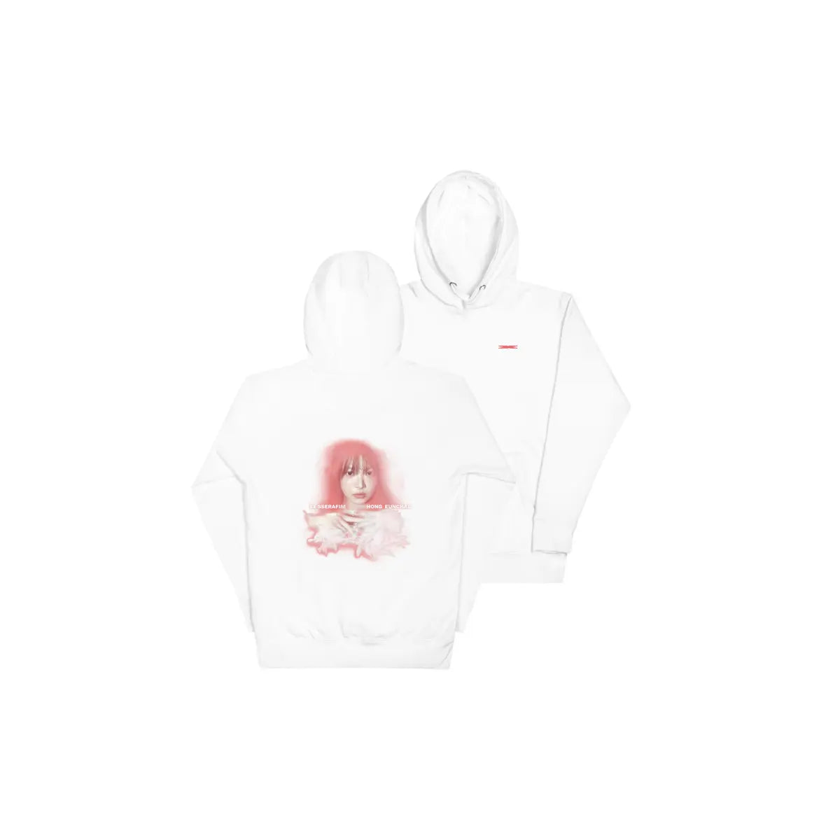 [LE SSERAFIM] [HONG EUNCHAE] Flower Portrait Hoodie (White)