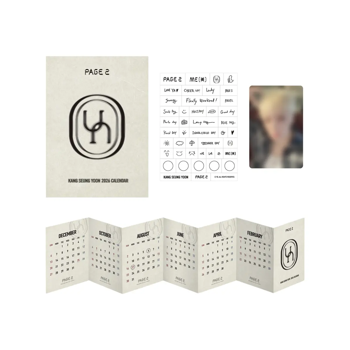 [WINNER] [PAGE2] KANG SEUNG YOON FOLDABLE MINI CALENDAR
