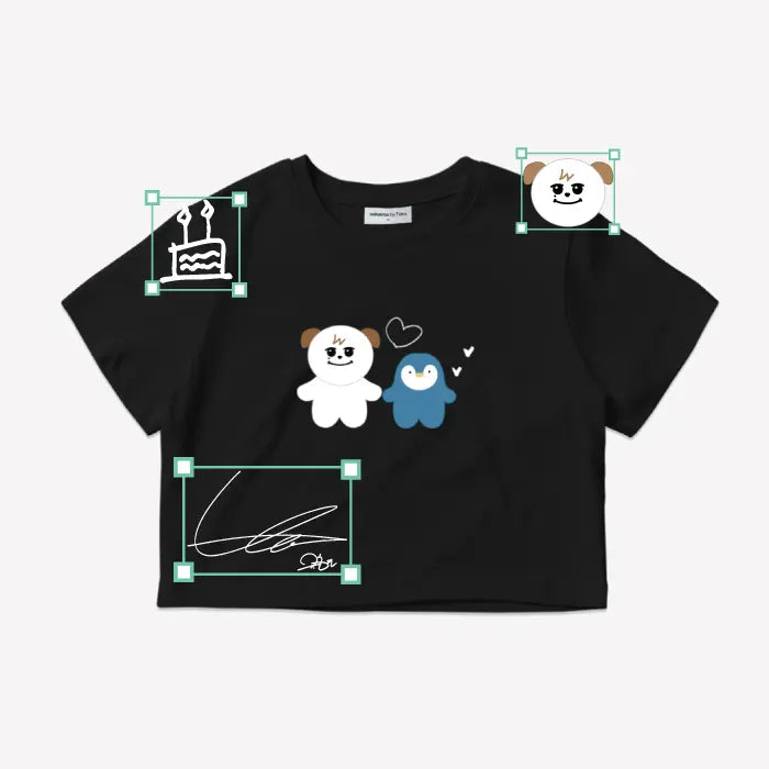 [KYUHYUN] [KYUHYUN] CROP T-SHIRT (Black)