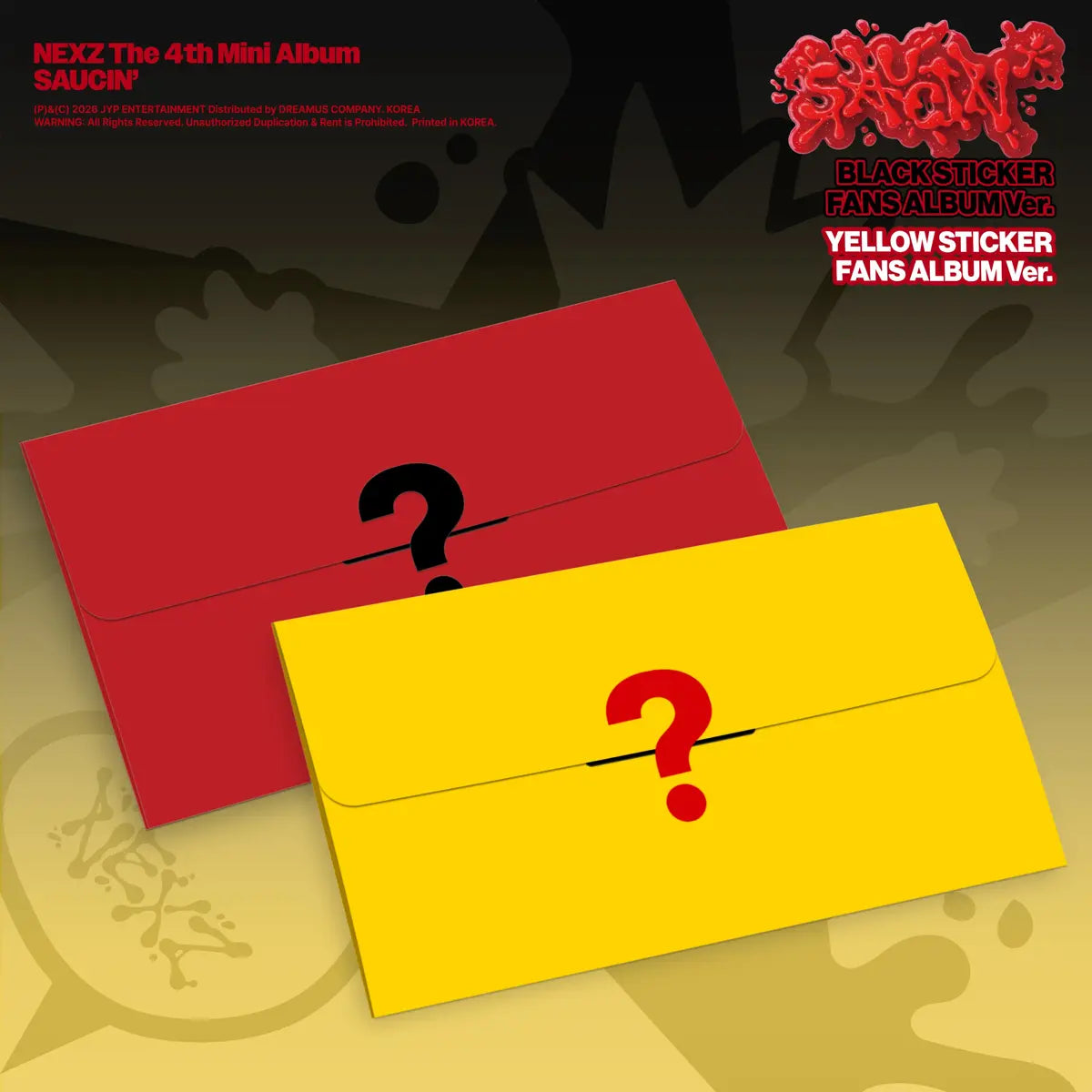[NEXZ] [SET] The 4th Mini Album SAUCIN' (BLACK STICKER FANS ALBUM ver. / YELLOW STICKER FANS ALBUM ver.)