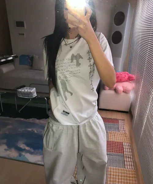 [SEW-B] WALK Oversized Short Sleeve T-shirt / WALK 오버핏 반팔티