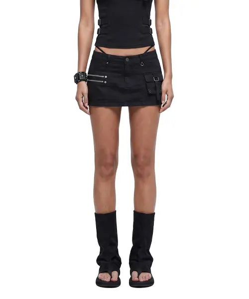 [BADBLOOD] Alpha 1 Utility Cargo Skirt - Black / 알파1 유틸리티 카고 스커트 - 블랙