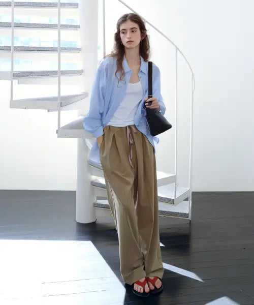 [URAGO] Inverted drawstring pants