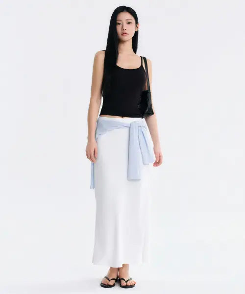 [MUSINSA STANDARD WOMAN] Women's Fluid Maxi Skirt [Ivory] / 우먼즈 플루이드 맥시 스커트 [아이보리]