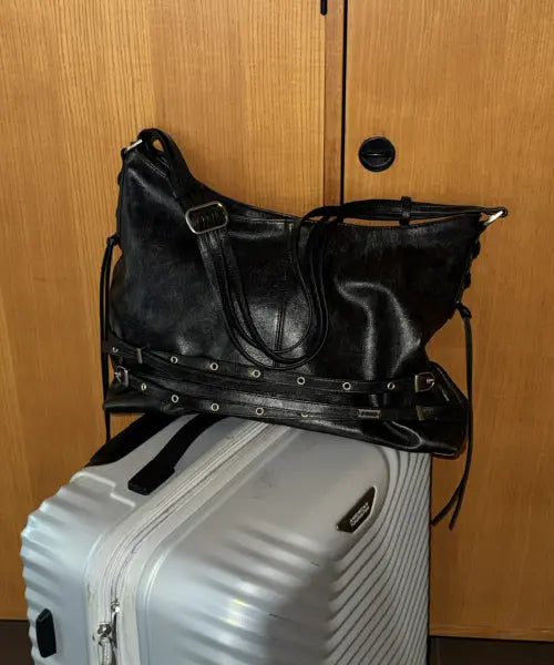 [ORDINARY HOLIDAY] BELTED BIG BAG [BLACK]