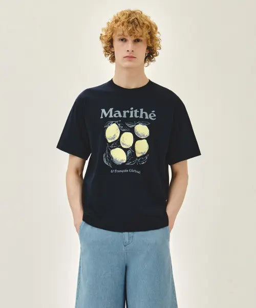 [MARITHÉ + FRANҪOIS GIRBAUD] AEROCOOL LEMON GRAPHIC TEE navy
