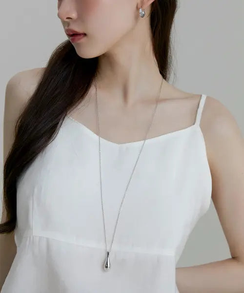 [goldndear] 14K GP Amber Drop Long Necklace / 14KGP 앰버 드롭 롱 목걸이