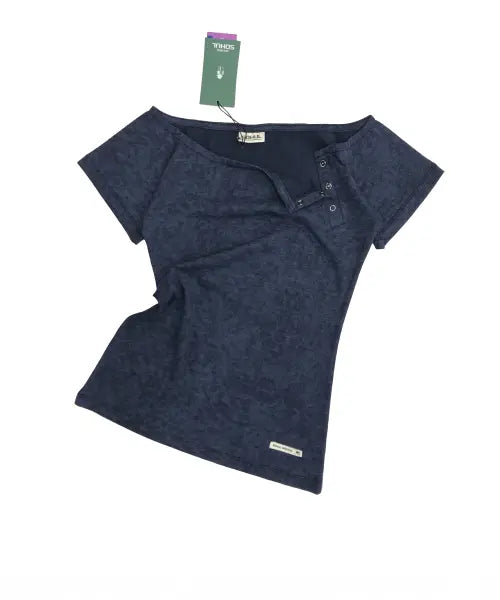[SOHUL] Mist Off-Shoulder Snap T (Navy) / Mist Off-Shoulder Snap T (네이비)
