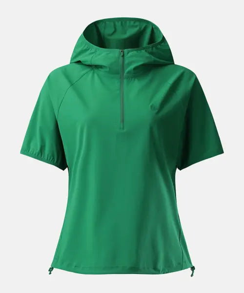 [KOLON SPORT] Women's Air Dot Zip-Up Hoodie Short-Sleeve T-Shirt JKTCM26342GRE / 여성 에어도트 집업 후드 반팔 티셔츠 JKTCM26342GRE