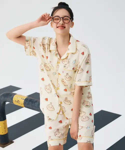[SPAO] Monjakkwi Summer Short Sleeve Pajama (Yellow) / [먼작귀] 먼가 작고 귀여운 여름 반팔 파자마(YELLOW)_SPPPG25U05