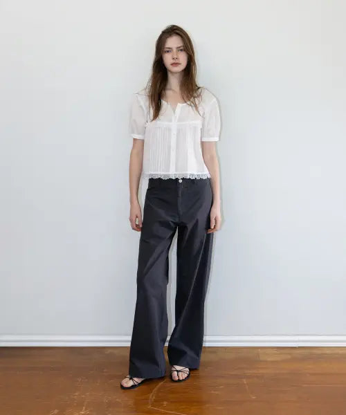 [THE LILLE] Dusk Cotton pants_Charcoal