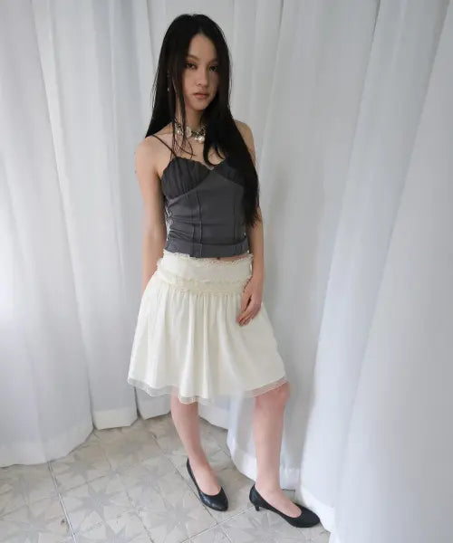 [LOSESLEEPOVER] Vanilla Dot Lace Skirt *Cream / 바닐라 도트 레이스 스커트 *크림