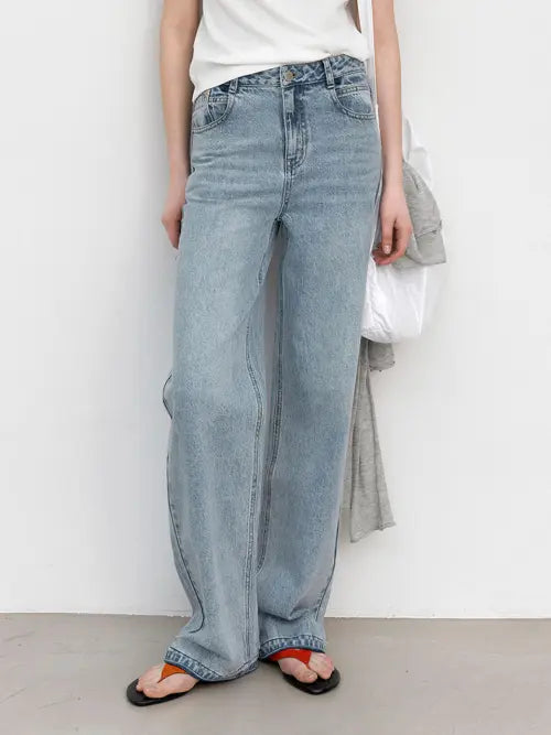 [ATELIER NAIN] CLASSIC STRAIGHT DENIM PANTS (X-PT-5799)