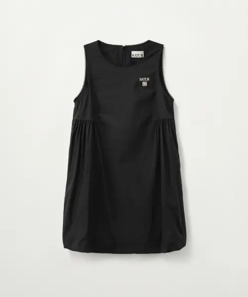[SATUR] (W) Balloon Sleeveless One-piece Black / (W) 벌룬 슬리브리스 원피스 블랙