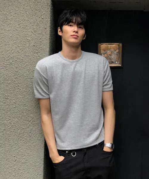 [THEY] Cropped Ribbed Short Sleeve T-Shirt / 크롭 골지 반팔 티셔츠_5COLOR