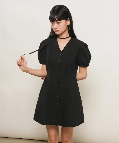 [GENERALIDEA] woman volume mini one piece [black] / 볼륨 미니 원피스 [BLACK] / GF2LOP511