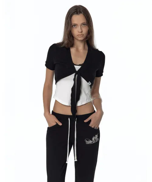 [KASHIKO] Front Tie Short Bolero