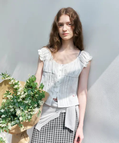 [TTUDEMENT] EYELET OFF-SHOULDER BLOUSE_WHITE