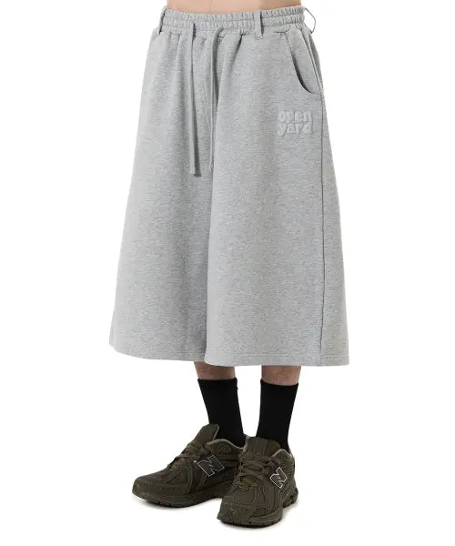 [OPENYARD(OY)] PUFF LOGO SWEAT SHORTS - MELANGE