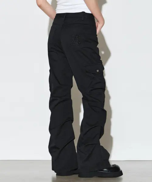 [HELENE PARIS] Deep Volume Multi 7-Tuck Bootcut Pants [Black] / 딥 볼륨 멀티 7턱 부츠컷 팬츠 [블랙]