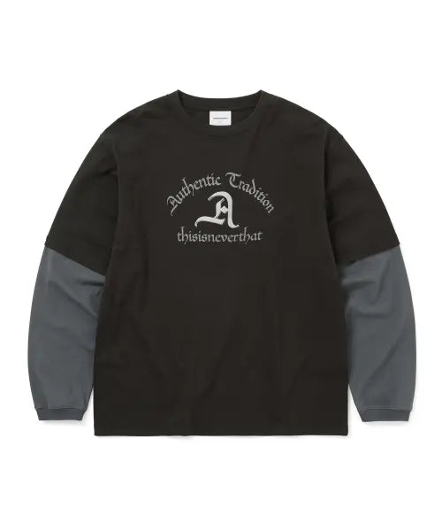 [THISISNEVERTHAT] Layered L/S Tee Off Black