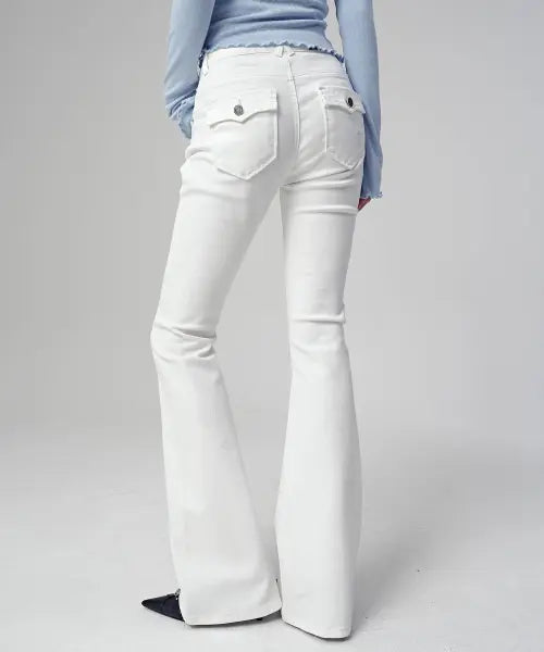 [AVANDRESS] Shadow Line Bootscut Pants  WHITE / 섀도우 라인 부츠컷 팬츠 WHITE