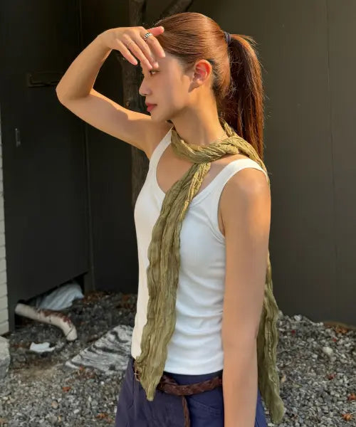 [POEV] Skinny Crinkled Scarf [5 Color]