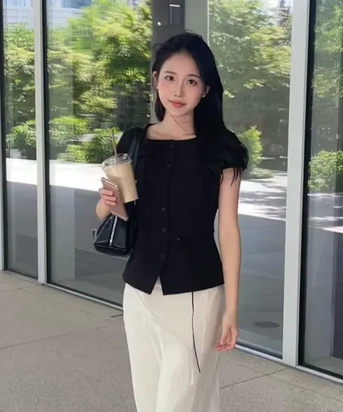 [MIXXO] Boatneck Belted Blouse / 보트넥 벨티드 블라우스_MIWBWG511B