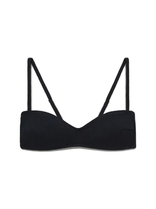 [GLOWNY] G WAFFLE BIKINI TOP (NAVY)