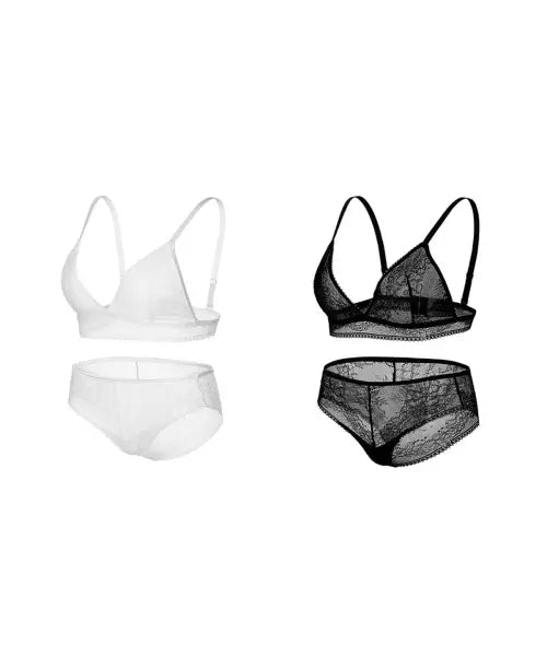 [GLAMLADY] Veil Bralette Panty Set 2 (Bralette 2 + Panty 2) / 베일 브라렛 팬티 2세트 (브라렛2+팬티2)