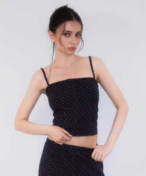 [ROSEFRANTZ] Rose \u0026 Berry Lounge Sleeveless [Rose Navy]