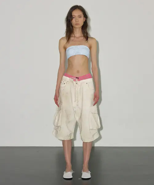 [s/e/o] DIRTY WASHED CARGO SHORTS ECRU