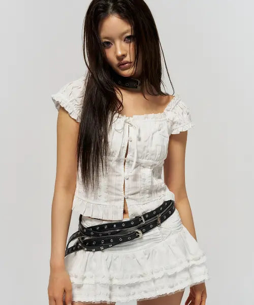[SCHISM INDUCING] COQUETTE BLOUSE WHITE
