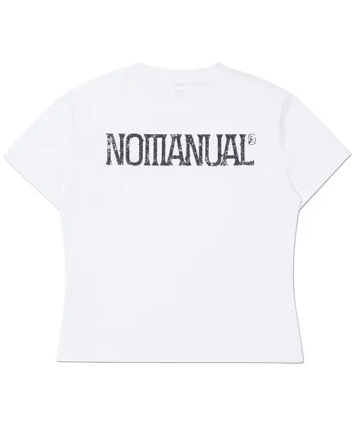 [NOMANUAL] TWO FACE LOGO T-SHIRT (WOMAN) - WHITE