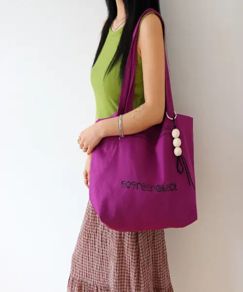 [GOGREENOBJECT] Basic Cotton Eco Bag / Purple / [키링증정] 베이직 코튼 에코백 / 퍼플