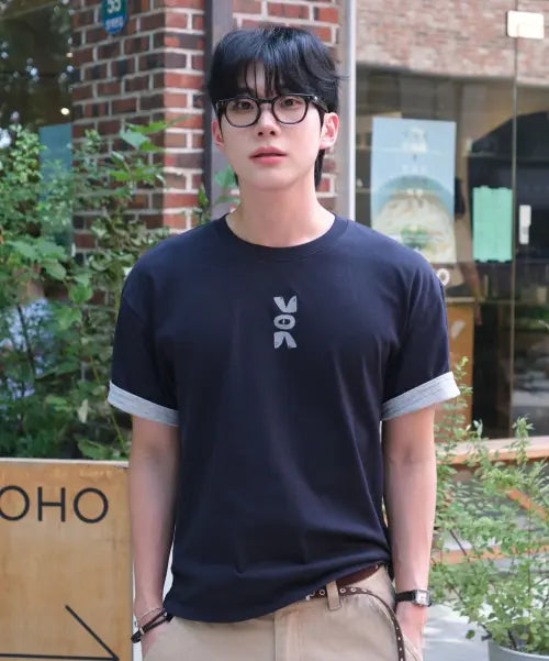[OURDAYZ] Smuk Rolled-Up Crop Short Sleeve T-Shirt [3 Colors] / 스머크 롤업 크롭 반팔 티셔츠 [3COLORS]