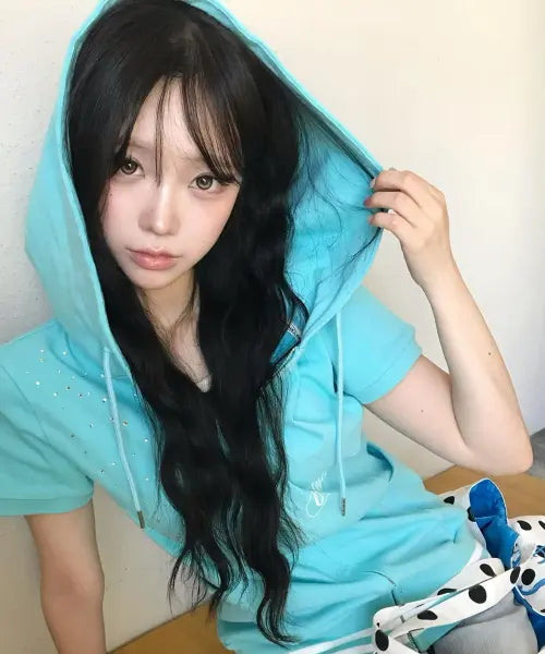 [LUVISTRUE] SY ANGEL HOOD ZIP UP(BLUE)