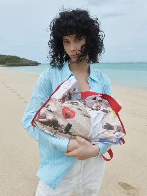 [KIJUN] Beach Collage Bag Red
