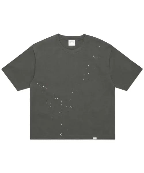 [NOMANUAL] NM PAINTED CROP T-SHIRT - CHARCOAL
