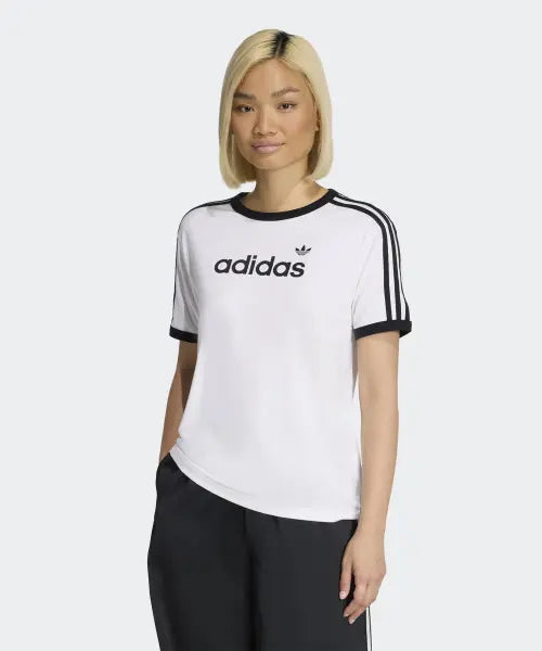 [ADIDAS] LINEAR TEE          WHITE/BLACK / 리니어 티셔츠 - 화이트:블랙 / KC9012