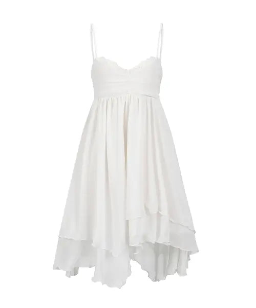 [ILLIO] Ivory Asymmetric Chiffon Dress / [빛오 x 일리오] Ivory Asymmetric Chiffon Dress
